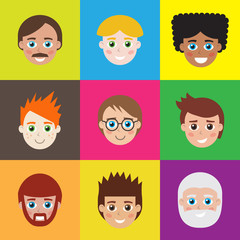 Set of avatars, flat icons for web. Beautiful vector design.