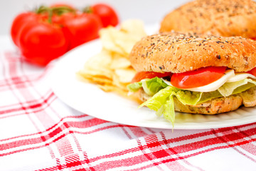 Tomatoes Sandwich close-up 