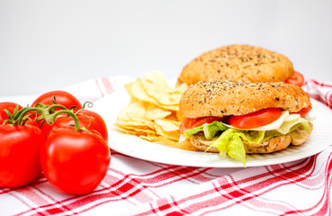 Tomatoes Sandwich close-up 