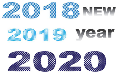 2018 - 2019 - 2020  new year  Comics dot numbers