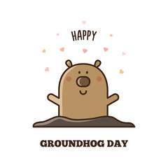 Happy Groundhog Day. Vector illustration.