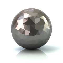 Silver low poly abstract 3d sphere