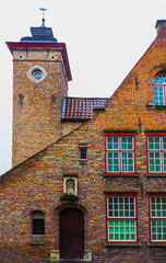 Fototapeta na wymiar The historic medieval building in Bruges, Belgium