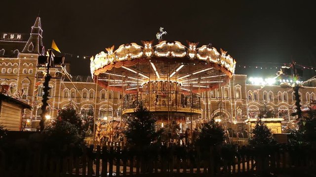 old vintage carousel in a holiday park