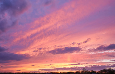 bright sunset sky background