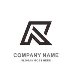 Fototapeta premium Monogram Letter R Geometric Square Space Architecture Interior Construction Business Company Stock Vector Logo Design Template