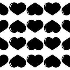 seamless background with black hearts