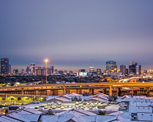 First Snow Houston Downtown Skyline