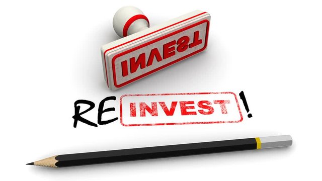 Reinvest! Corrected seal impression. Red seal and imprint INVEST corrected to REINVEST! on white surface. Footage video