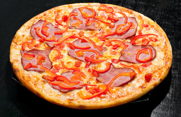 pizza with beef and paprika