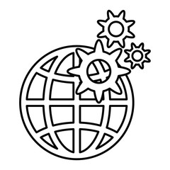 earth planet sphere with gears vector illustration design