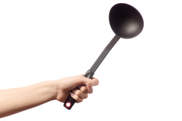 Kitchen scoop in hand