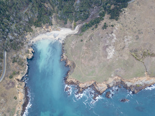Aerial View of Beach and Coast in Sonoma, Northern California
