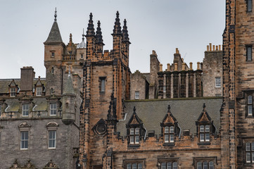 Details of medieval buildings in the old part of Edinburgh 
