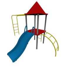 3d illustration of children playground. white background isolated. icon for game web.