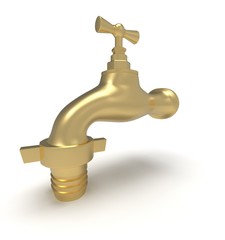 3d illustration of tap. white background isolated. icon for game web.