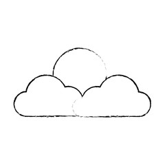 Fototapeta premium cloud and sun weather icon vector illustration design