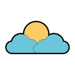 cloud and sun weather icon vector illustration design