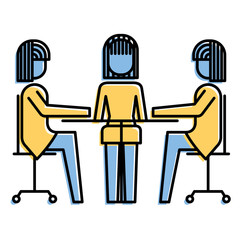 teamwork meeting office people together vector illustration