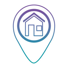 pin pointer location with house vector illustration design