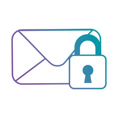 envelope mail with padlock vector illustration design