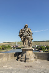 Statues on the Alte Mainbruecke in Wuerzburg, Franconia,  Germany