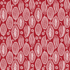 cacao beans seamless pattern