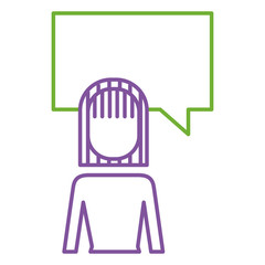 businesswoman and speak bubble talk message vector illustration