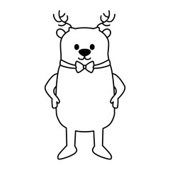 cute reindeer christmas character vector illustration design
