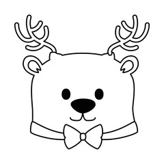 cute reindeer christmas character vector illustration design
