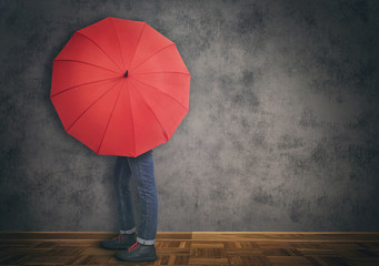 Red umbrella mockup