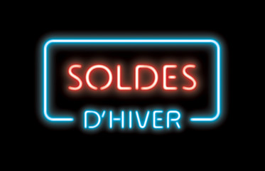 SOLDES D'HIVER NÉON fond noir