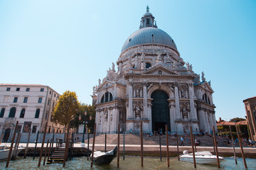 Fototapeta na wymiar Venice - August 14, 2015: Canals of Venice Italian city