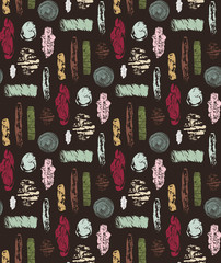 Naklejka premium Abstract seamless pattern with textured shapes. Colorful abstract repeating background. Creative design. It can be used for wallpaper, textiles, wrapping, card, cover. Vector illustration, eps10