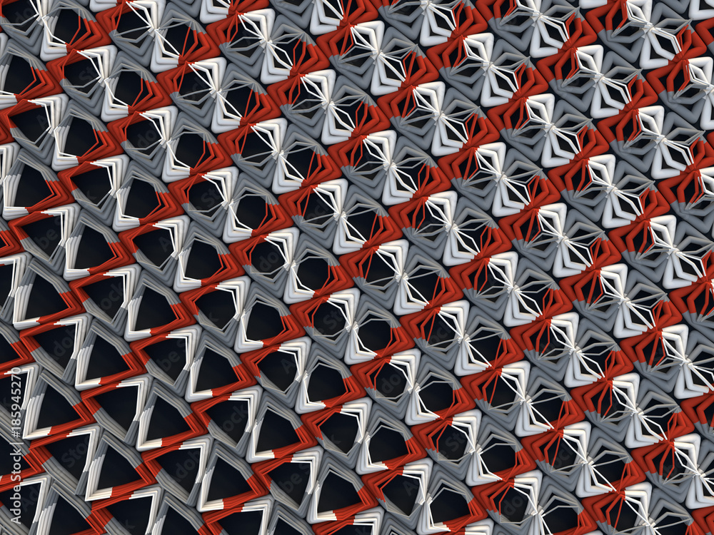 Poster Modern background with cool line shapes pattern 3d rendering