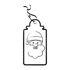 christmas tag hanging icon vector illustration design