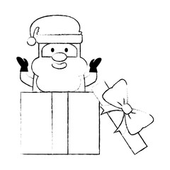 cute santa claus with gift present vector illustration design