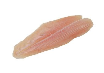 Fillet of Fish Pangasius. Isolated on white background.
