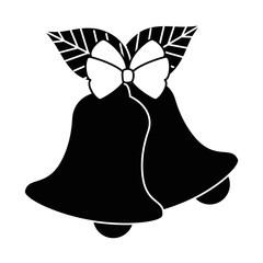 christmas bell with flower vector illustration design