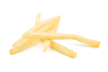 a pile of french fries isolated on white