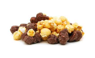 popcorn on white background