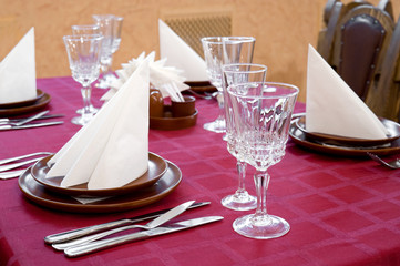 restaurant laid table