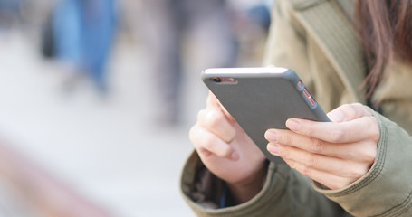 Woman use of mobile phone