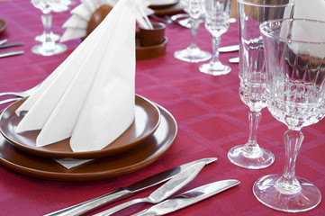 restaurant laid table