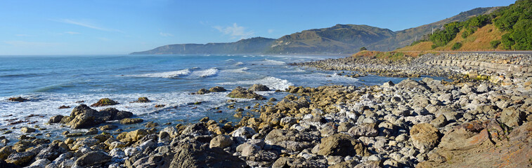 Kaikoura Coastline Looking South One Year After the Earthquake