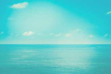 Fototapeta na wymiar soft focus blue sea and sky fresh summer nature background