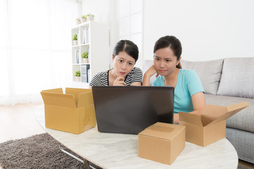 women shopper looking at online shopping website