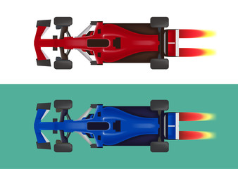 Set of racing cars, formula 1.