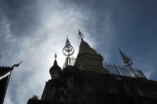 Mount Phousi In Luang Pra Bang In Lao