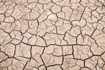 The cracked dry ground because of drought, Concept drought and crisis environment.